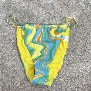 LA Hearts by PacSun swimsuit Bikini Bottom size L Blue Yellow Green Adjustable